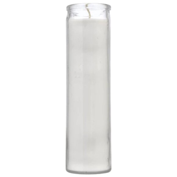 White Glass Jar Pillar Candle - Picture 4 of 10